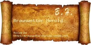 Brauswetter Herold névjegykártya